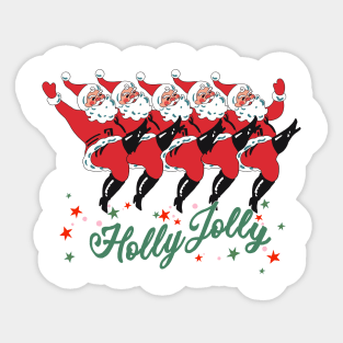 Retro Christmas Santa, Vintage Santa Claus Dancing Sticker